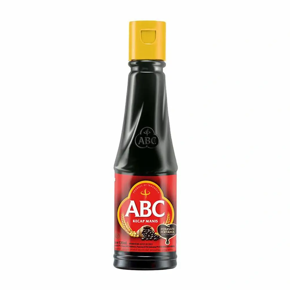 ABC brand sweet soy sauce 135ml bottle featuring red label Indonesian kecap manis cooking sauce