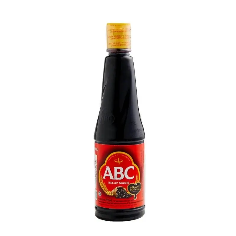 ABC brand sweet soy sauce 600ml bottle featuring red label Indonesian kecap manis cooking sauce