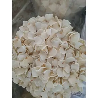 Kerupuk Ceriping; cassava chipping crackers in bulk uncooked fprm ready for frying Indonesian favourite side food.